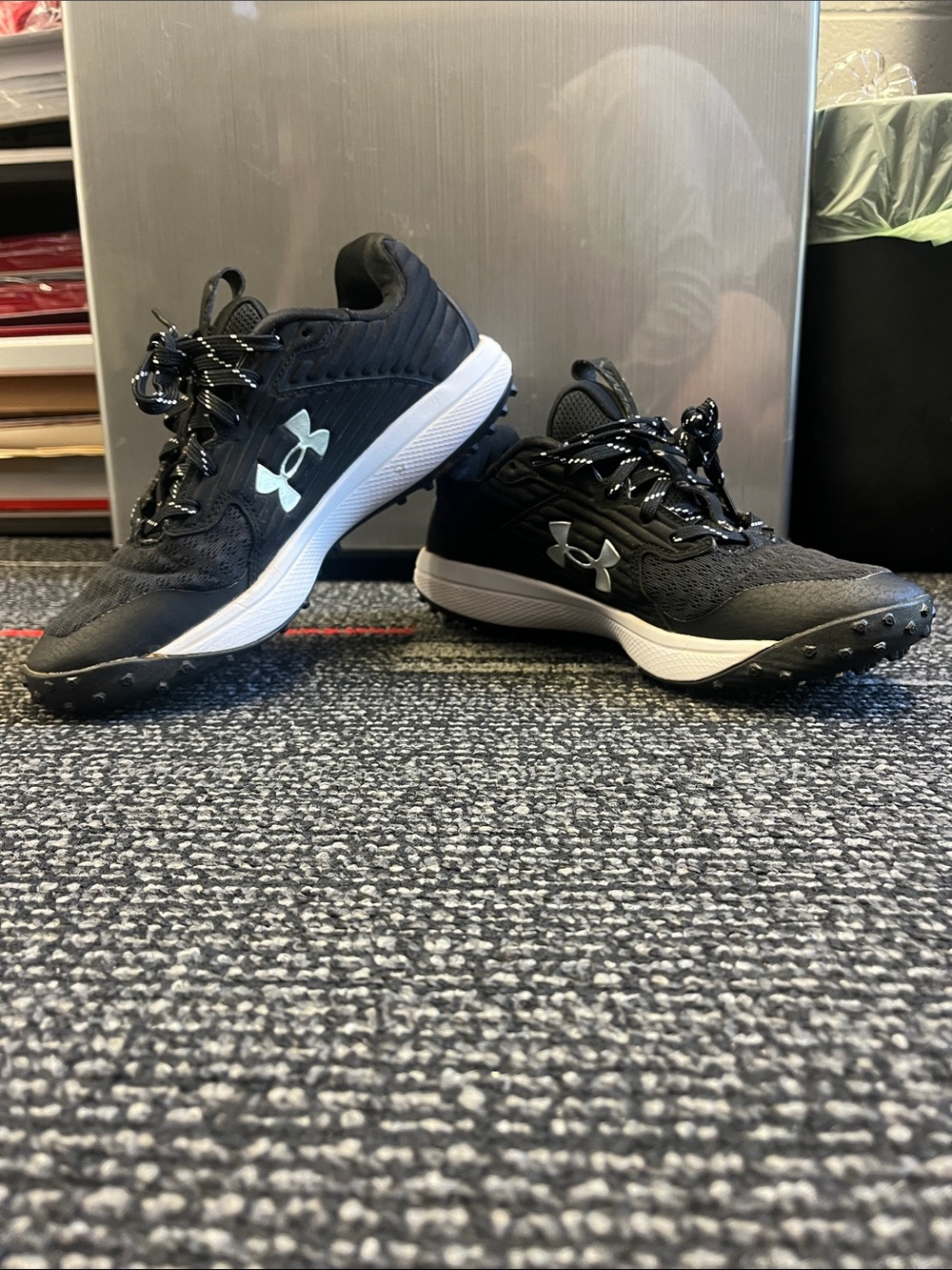 Under Armour Black and White Baseball Turf Shoes